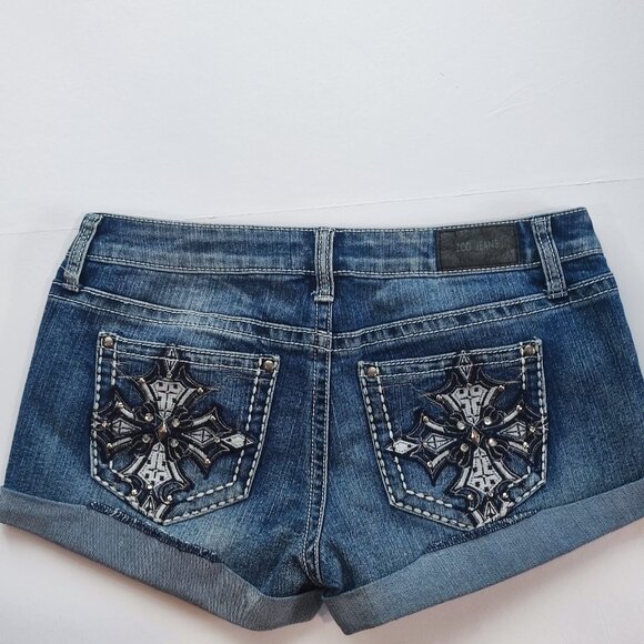 ZCO Jeans Short low-rise denim blue medium washed women's junior size 7 - Picture 2 of 11